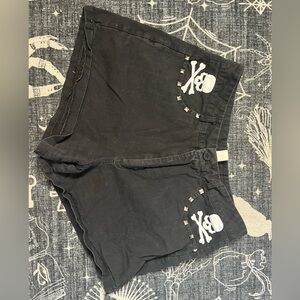 Black studded shorts